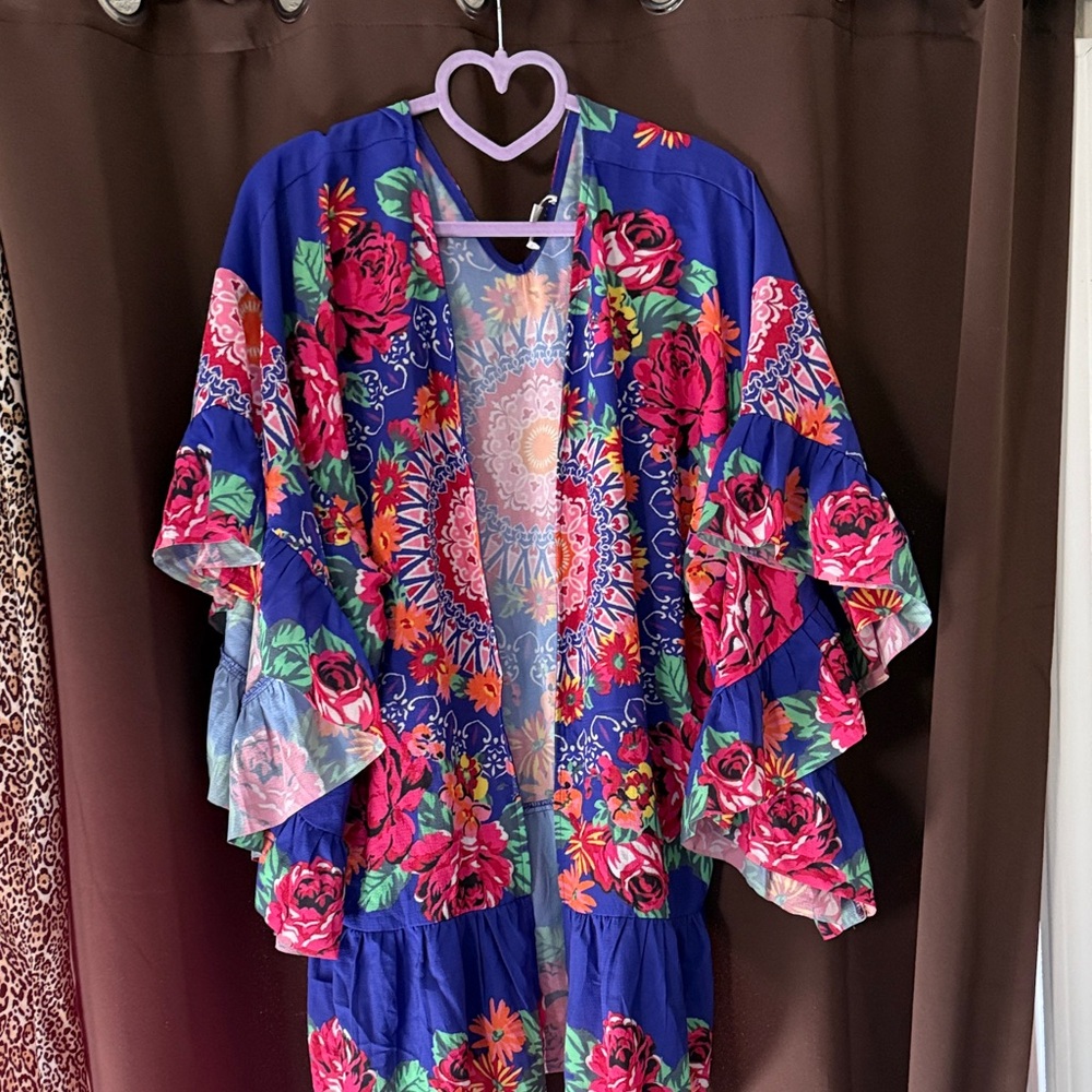 Umgee Multicolor Floral Open Kimono